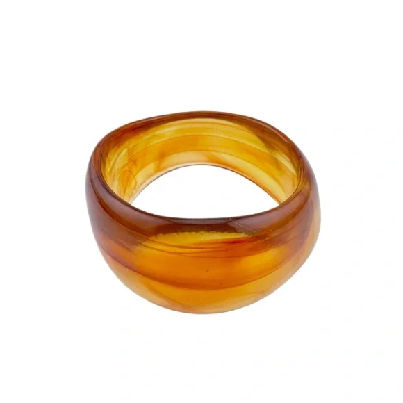 Orange Chunky Bangle Bracelet - Picture 3 of 5